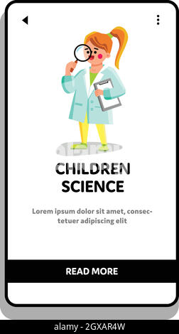 Kinder Wissenschaft Schule Pädagogische Lektion Vektor Illustration Stock Vektor