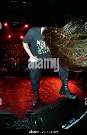 Cannibal Corpse treten im Commodore Ballroom in Vancouver auf. Stockfoto