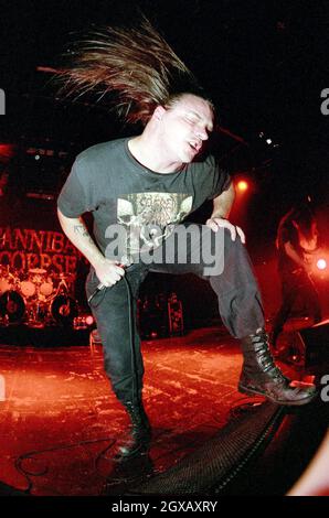 Cannibal Corpse treten im Commodore Ballroom in Vancouver auf. Stockfoto