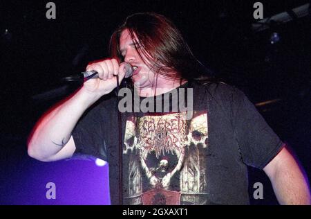 Cannibal Corpse treten im Commodore Ballroom in Vancouver auf. Stockfoto