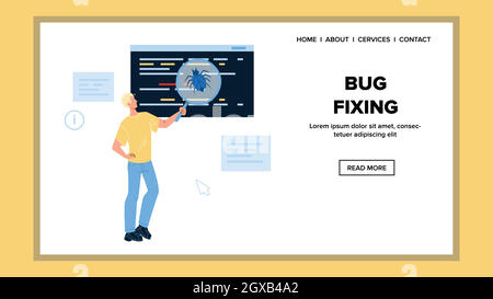 Bug-Fixing-Software Und Application Service Vector Stock Vektor