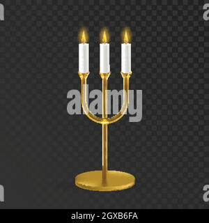 Kerzenständer Mit Brennenden Flammen Kerzen Vektor Illustration Stock Vektor