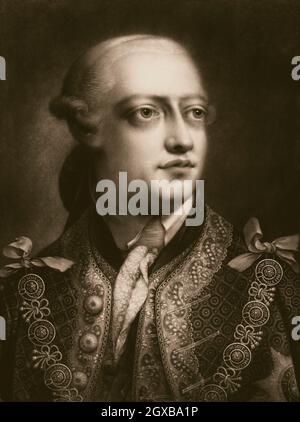 König George III oder George William Frederick, 1738 - 1820, König von Großbritannien und König von Irland Stockfoto