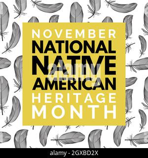 November National Native American Heritage Month. Vektorgrafik EPS10 Stock Vektor