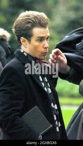 Frances O'Connor und Sam Rockwell am Set von 'Picadilly Jim in London. Stockfoto