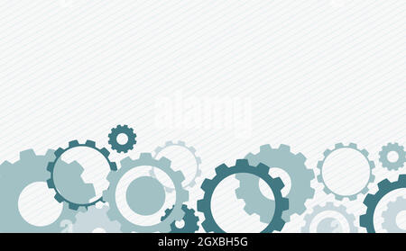 Hintergrunddesign mit grauen und blauen Zahnrädern Stock Vektor