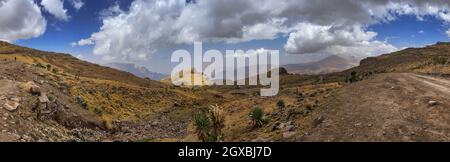 Simien Mountains - schöne einzigartige Berglandschaft aus Nord-äthiopischen Hochland, Äthiopien. Stockfoto