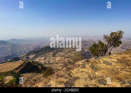 Simien Mountains - schöne einzigartige Berglandschaft aus Nord-äthiopischen Hochland, Äthiopien. Stockfoto