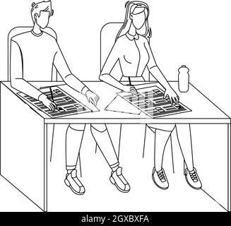 Student Prüfung Schreiben Sie Auf Papier Antwort Blatt Vektor Stock Vektor