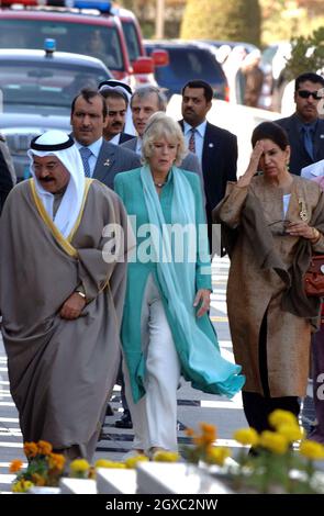 Camilla, Herzogin von Cornwall, kommt am 20. Februar 2007 im Emir-Palast von Kuwait an, um führende Mitglieder der herrschenden Familie in Kuwait zu besuchen. Stockfoto