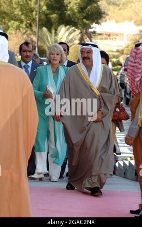 Camilla, Herzogin von Cornwall, kommt am 20. Februar 2007 im Emir-Palast von Kuwait an, um führende Mitglieder der herrschenden Familie in Kuwait zu besuchen. Stockfoto