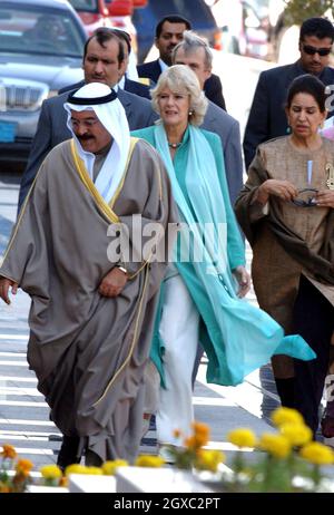 Camilla, Herzogin von Cornwall, kommt am 20. Februar 2007 im Emir-Palast von Kuwait an, um führende Mitglieder der herrschenden Familie in Kuwait zu besuchen. Stockfoto