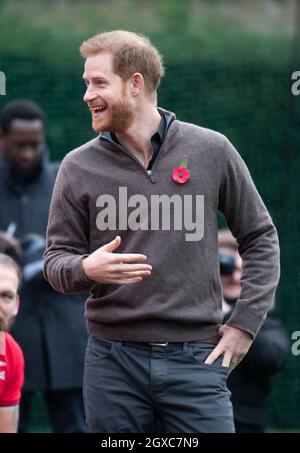 Der Duke of Sussex bei der Vorstellung des Teams UK für die Invictus Games Den Haag 2020 bei der Honourable Artillery Company in London Stockfoto