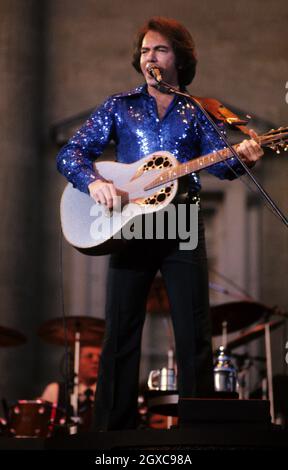 Der amerikanische Singer Songwriter Neil Diamond, um 1977 Stockfoto