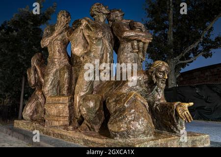 „The Immigrants, 1973“ im Battery Park, New York City, USA Stockfoto