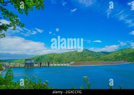 Chubetsu Lake Damm (Hokkaido Kamikawa-gun). Aufnahmeort: Hokkaido Stockfoto