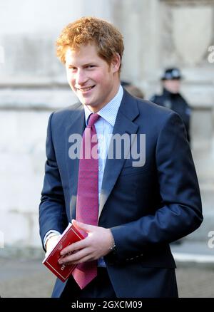 Prinz Harry kommt bei den Children of Courage Awards 2008 der Frau in der Wesminster Abbey im Zentrum von London an. Stockfoto