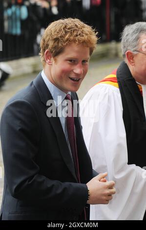 Prinz Harry kommt bei den Children of Courage Awards 2008 der Frau in der Wesminster Abbey im Zentrum von London an. Stockfoto