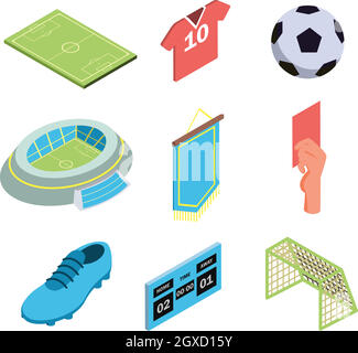 Fußball Spiel Sport Ausrüstung Kollektion Set Vektor Stock Vektor