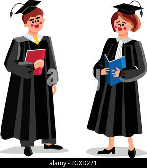 Richter Mann Und Frau Paar Gerichtsarbeiter Vektor Stock Vektor