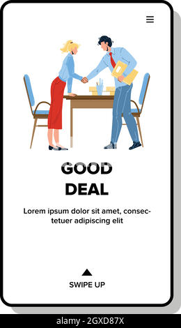 Guter Deal Geschäftsleute Schüttelt Die Hände Vektor-Illustration Stock Vektor