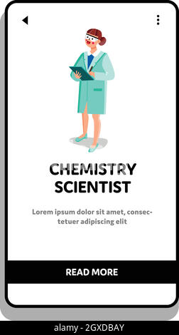 Chemie-Wissenschaftlerin Frau im Labor Vektor Illustration Stock Vektor