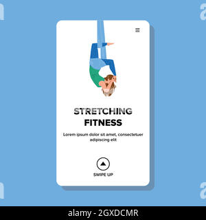 Stretching Fitness Übung Machen Frau Vektor Stock Vektor