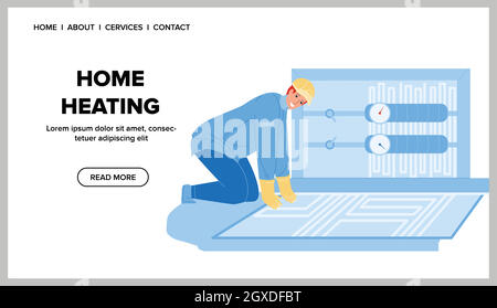 Home Heizung Installation Craftsman Vector Stock Vektor