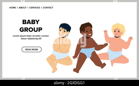 Baby Group Entspannen Sie Sich Im Kinderzimmer Vektor Stock Vektor