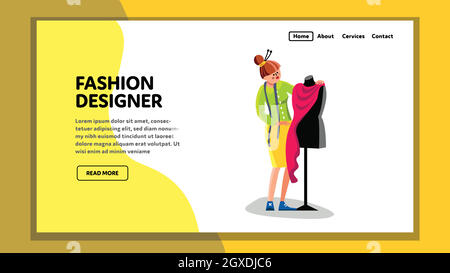 Mode Designer Nähen Kleidung Oder Kleid Vektor Stock Vektor