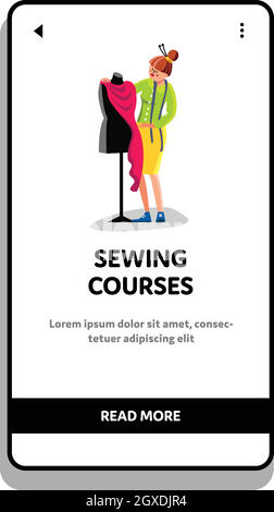 Schneid- Und Nähkurse Dressmaking Vektor Illustration Stock Vektor