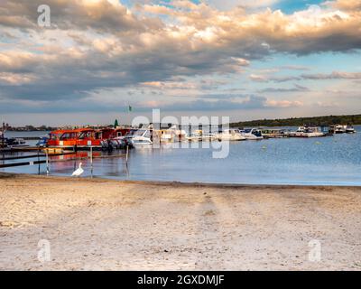 Hafen in Waren an der Müritz Stockfoto