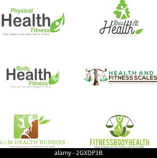 Eine Reihe von Gesundheit Natur Menschen Logo-Design Stock Vektor