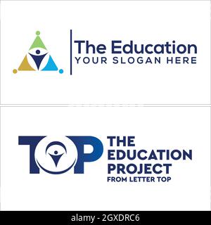 Satz von Bildung Menschen Logo-Design Stock Vektor
