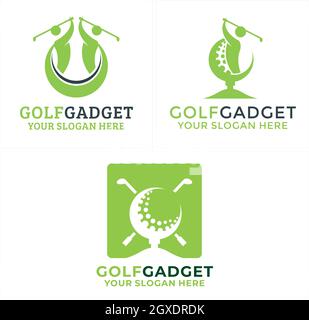 Set mit Golfsport-Logo-Design Stock Vektor