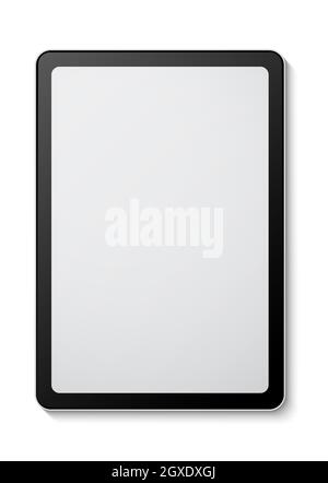 Digitales Tablet-Modell auf weißem Hintergrund Stockfoto