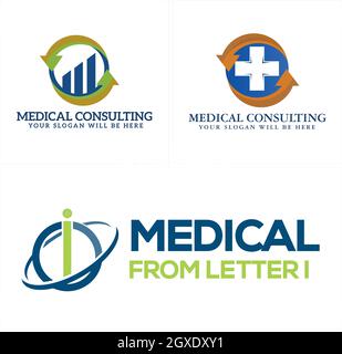 Satz von medizinischen Gesundheits-Logo-Design Stock Vektor