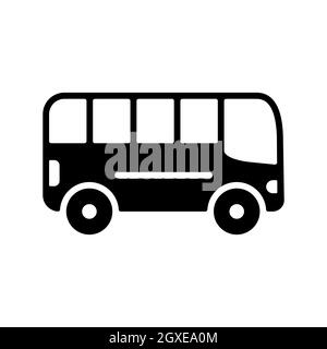 City Bus Flat Vector Glyphe-Symbol. Graph-Symbol für Reise- und Tourismus-Website und Apps Design, Logo, App, UI Stockfoto