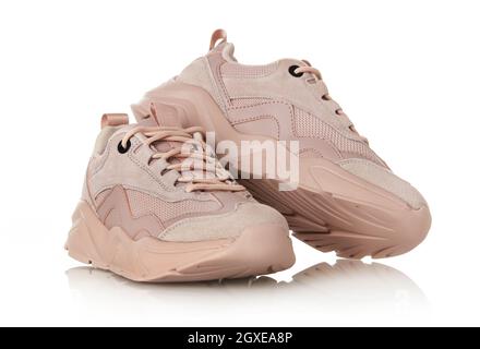 Sportschuhe, isoliert auf weiss Stockfoto