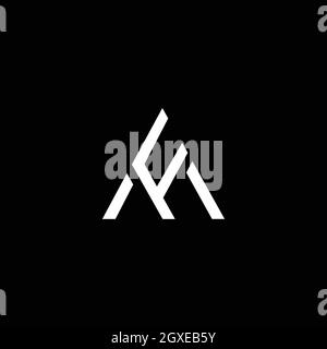 Logo in Großbuchstaben, AF-Monogramm, abgerundete Form, weiße Farbe auf schwarzem Hintergrund Stock Vektor