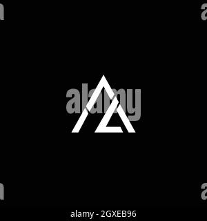 Initial Großbuchstaben Logo AL Monogramm abgerundete Form, weiße Farbe auf schwarzem Hintergrund Stock Vektor