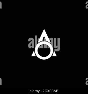 Anfangsbuchstabe Logo AO Monogramm abgerundete Form, weiße Farbe auf schwarzem Hintergrund Stock Vektor