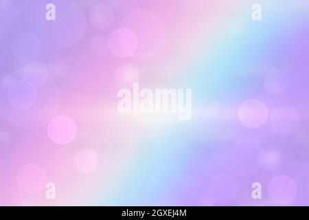 Abstrakt frisch lebhaft bunt gradient blau rosa Fantasy-Regenbogen-Hintergrundtextur mit glatten Strahlen und uncookierten Bokeh-Lichtern. Wunderschönes farbenfrohes PA Stockfoto