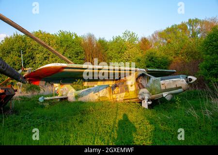 Airplan im verlassenen Motortechnikmuseum in Bad Oeynhausen ausgestellt Stockfoto