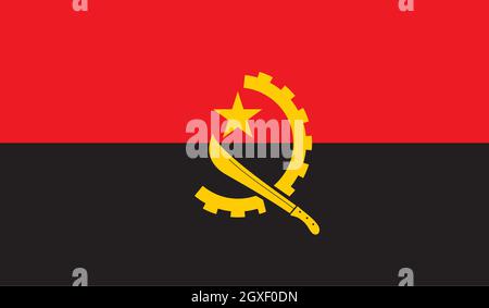 Angola Flagge Bild für jedes Design in einfachen Stil Stockfoto