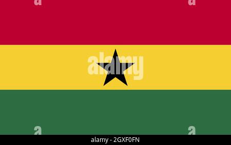 Ghana Flagge Bild für jedes Design in einfachen Stil Stockfoto