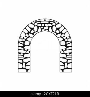 Arch-Symbol in einfachem Stil isoliert auf weißem Hintergrund Stockfoto