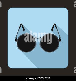 Brille für Blind Icon in flacher Optik mit langem Schatten. Gerätesymbol Stockfoto