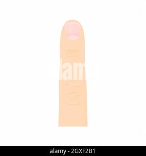 Fingersymbol im Cartoon-Stil auf weißem Hintergrund Stockfoto