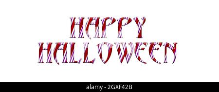 Happy Halloween Gruß Illustration. Candy Bar kreative Kalligraphie auf weißem Hintergrund isoliert Stockfoto